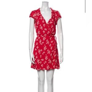 Reformation Floral Print Wrap Mini Dress